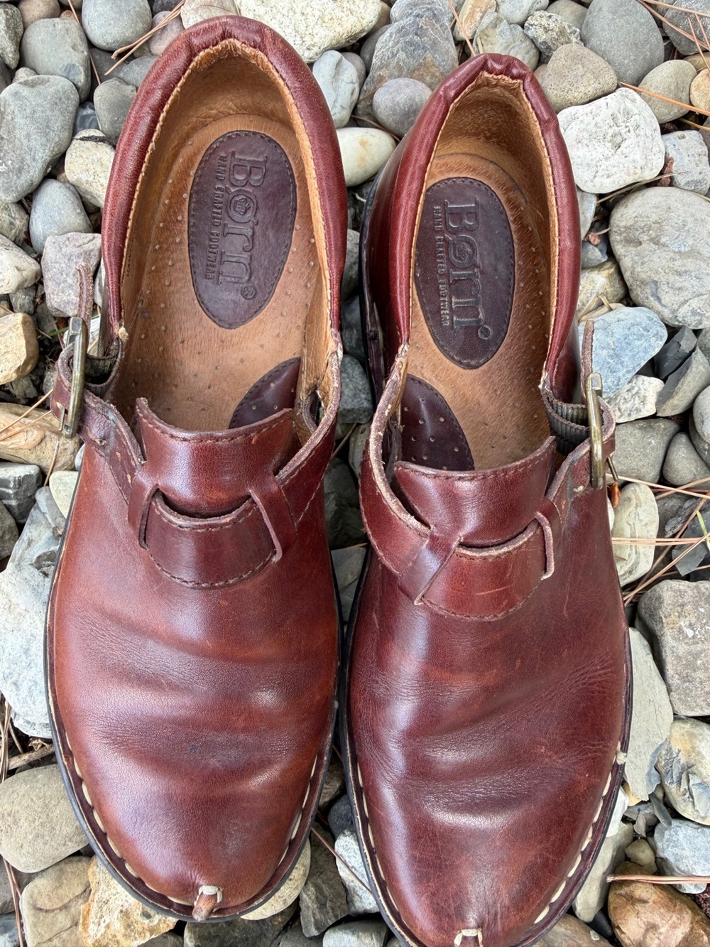 Women’s Born Monk Strap Brown Leather Buckle Loafer Flats 8.5 - Picture 4 of 8